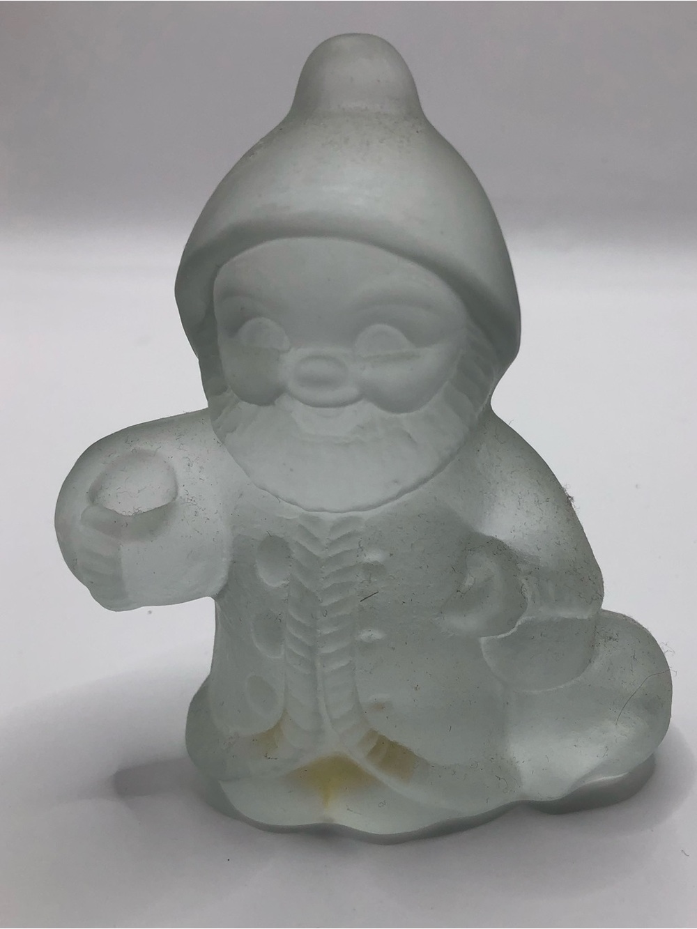 Vintage Goebel frosted glass Christmas candle holder figurine West Germany.